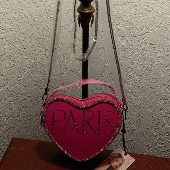 Paris Hilton Women's Amour Chain Shoulder Bag, Pink Rhinestone - Picture 2 of 5